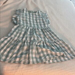 English Factory Mint and White Plaid Dress